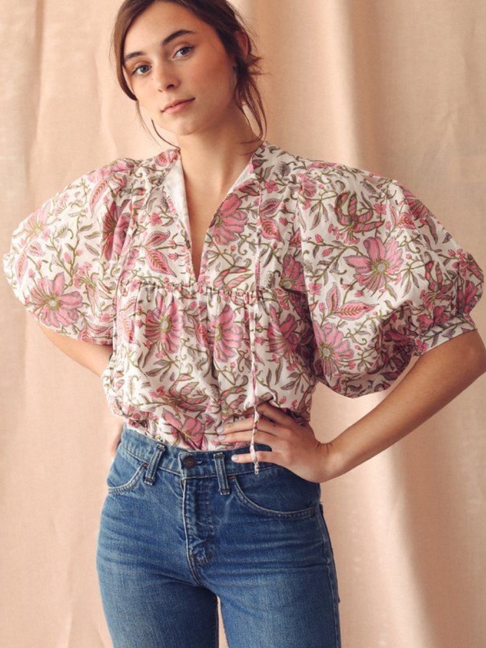 Millie Thalia top in pink lily